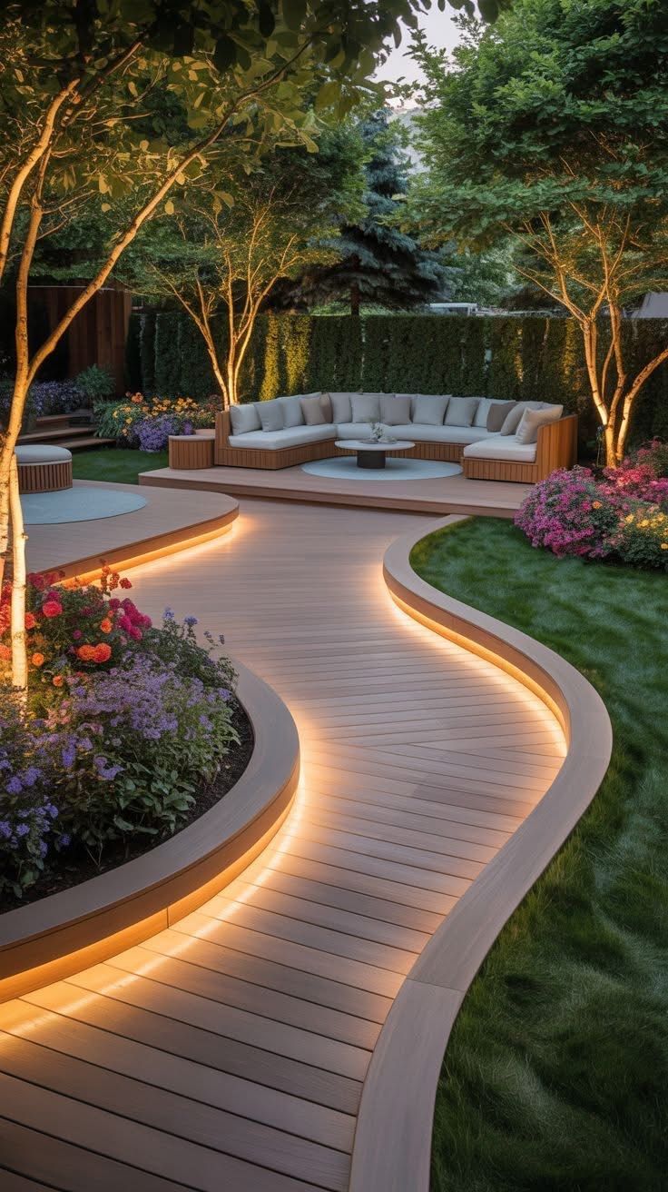 Contemporary Terrace Garden featuring WPC Outdoor Decking & Pergola #42